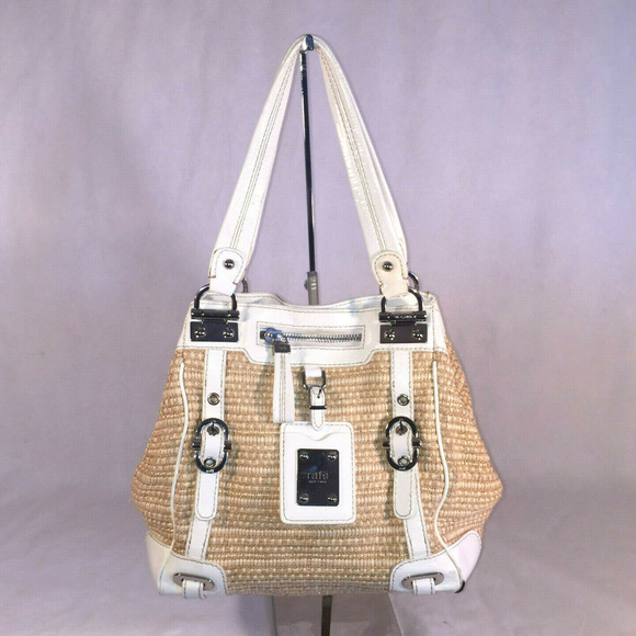 Rafe Handbags - Rafe New York Straw Leather Tote Handbag